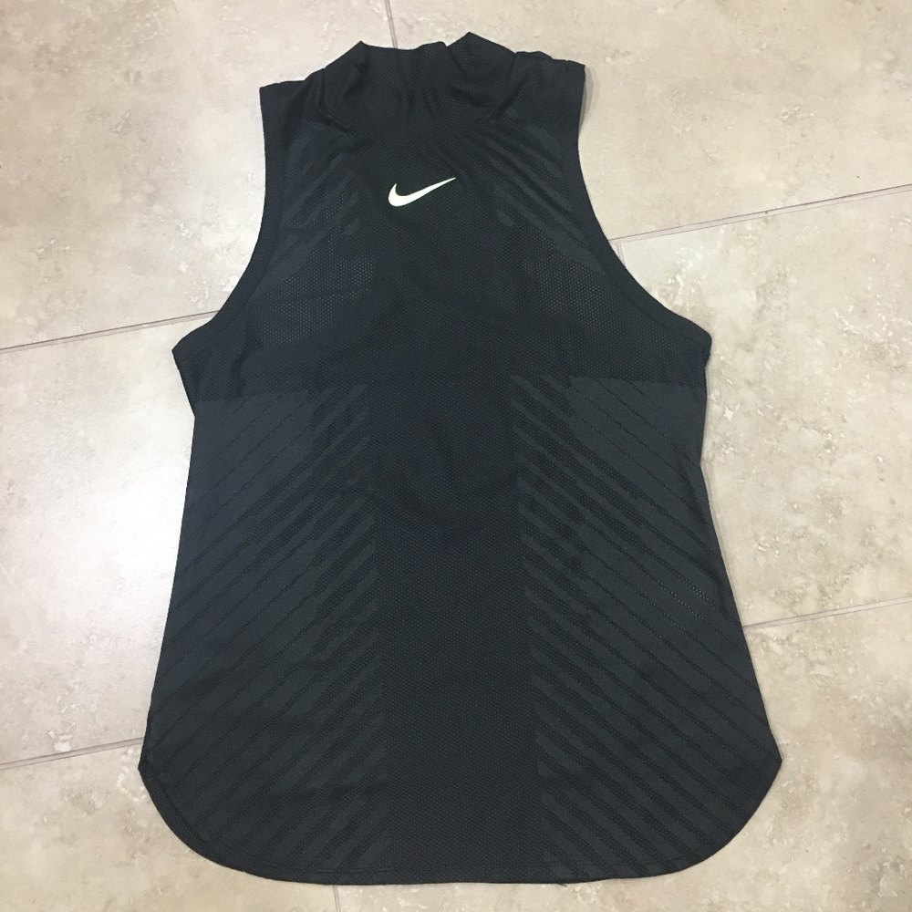 Women's Black Nike High Neck Racerback Tank